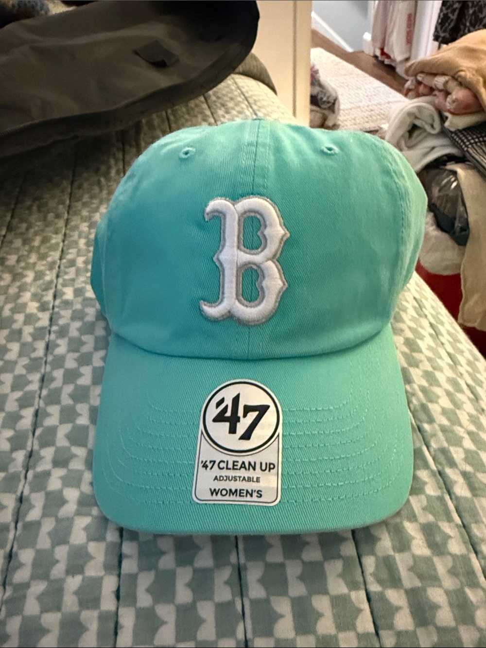 47 Women's Seafoam Baseball Cap with White 'B'. Boston Red Sox